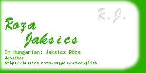 roza jaksics business card